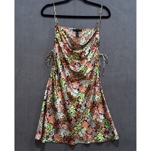 Forever 21 Dress Slinky Slip‎ Sexy Romantic Floral Festival Forest Fairy Cottage
